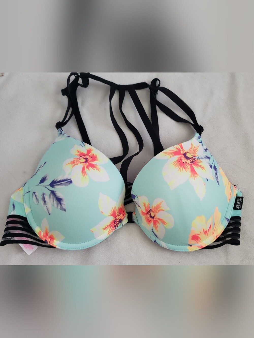 Pink Victoria's Secret Wear Everywhere Floral Print Push Up Bra